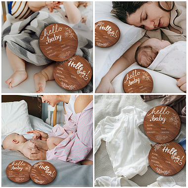 2 Stück einseitig bedruckte Baby-Foto-Requisiten aus Holz im 2-Stil(DJEW-WH0600-001)-4