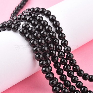 Synthetic Black Stone Beads Strands(GSR6mmC044)-4