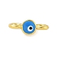 Rack Plating Brass Enamel Evil Eye Connector Charms(KK-A234-031G)-2