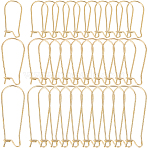 120Pcs 3 Style 304 Stainless Steel Hoop Earring Findings, Kidney Ear Wire, Golden, 20~33x9~13.5x0.8~2.5mm, Pin: 0.6~0.8mm, 40pcs/style(STAS-SP0001-27)