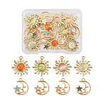 16Pcs 8 Styles Alloy Cat Eye Pendants, Mixed Color, 2pcs/style(ENAM-BT0001-09)