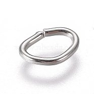 Iron Jump Rings, Oval, Open Jump Rings, Silver Color Plated, 7x5x0.9mm, Inner Diameter: 3x5mm, 300pcs/bag(IFIN-WH0051-74D-S)