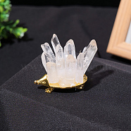 Natural Quartz Crystal Cluster Healing Hedgehog Figurines, Reiki Energy Stone Display Decorations, 30~35x47.5mm(WG81596-03)