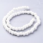 Handmade Porcelain Beads, Bright Glazed Porcelain, Rondelle, White, 7x5mm, Hole: 2mm, about 65pcs/strand, 13.3 inch(PORC-G001-18)