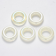 Transparent Acrylic Linking Rings, AB Color Plated, Imitation Gemstone Style, Round Ring, Beige, 25x6mm, Inner Diameter: 12.5mm(TACR-T016-03A-04)