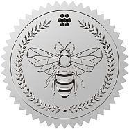 34 Sheets Custom Silver Foil Embossed PET Picture Sticker, Award Certificate Seals, Metallic Stamp Seal Stickers, Bees, 211x165mm, Stickers: 50mm, 12pcs/sheet(DIY-WH0528-023)
