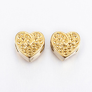 Ion Plating(IP) 304 Stainless Steel European Beads Rhinestone Settings, Heart, Golden, 10.5x11.5x10mm, Hole: 5mm, Fit for 1mm Rhinestone(X-STAS-H367-34G)