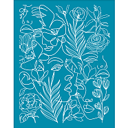 Silk Screen Printing Stencil, for Painting on Wood, DIY Decoration T-Shirt Fabric, Flower Pattern, 100x127mm(DIY-WH0341-307)