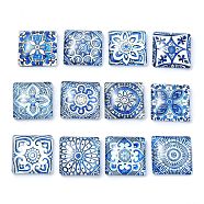 12Pcs Glass Cabochons, Square, Mixed Color, 20x20x6mm(X1-GGLA-S059-03)