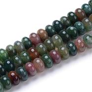 Natural Indian Agate Bead Strands, Rondelle, 8x5mm, Hole: 1mm, about 75pcs/strand, 14.9 inch(G-R408-5x8-16)