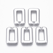 Spray Painted CCB Plastic Linking Rings, Quick Link Connectors, For Jewelry Cross Chains Making, Rectangle, Silver, 30x20x5.5mm, Inner Diameter: 7.5x17.5mm(CCB-R104-10A-03)