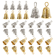 AHADERMAKER 40Pcs 2 Colors Alloy Bell Charms, Retro Bell Charms with Dragon Totem Pattern, Antique Silver & Golden, 15~15.5x9.5~10mm, Hole: 2~4x2mm, 20pcs/style(FIND-GA0005-71)