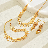 Elegant French Style Brass Jewelry Sets, include Tassel Earrings & Necklaces & Bracelets, Real 18K Gold Plated, (WQ5168)