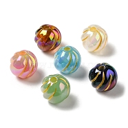 Plating Opaque Acrylic Beads, Golden Metal Enlaced, Mixed Color, 16x15.5mm, Hole: 3.7mm(MACR-D025-18)