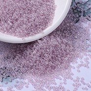 MIYUKI Round Rocailles Beads, Japanese Seed Beads, 11/0, (RR3503) Transparent Pale Orchid Luster, 2x1.3mm, Hole: 0.8mm, about 1111pcs/10g(X-SEED-G007-RR3503)