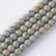 Matte Style Glass Bead Strands, Round, Light Grey, 8mm, Hole: 1mm, about 100pcs/strand, 31.4 inch(X-DGLA-S113-8mm-D06)