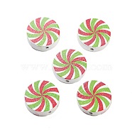 Wood Beads,Candy, Round, 19.5x5.5mm, Hole: 2mm(WOOD-M015-04A-02)