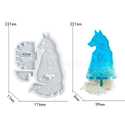 DIY Silicone Display Molds, Resin Casting Molds, Clay Craft Mold Tools, Wolf, White, 230x180x10mm, Inner Diameter: 32~220x60~118mm(SIMO-P008-08)