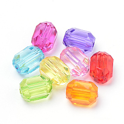 Transparent Acrylic Beads, Oval, Faceted, Mixed Color, 14x10mm, Hole: 2mm(X-TACR-S144-23)