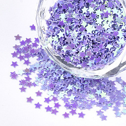 Shining Nail Art Glitter, Manicure Sequins, DIY Sparkly Paillette Tips Nail, Star, Lilac, 2.5x2.5x0.3mm(MRMJ-T017-04D)