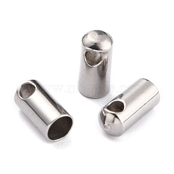 Tarnish Resistant 304 Stainless Steel Cord Ends, End Caps, Stainless Steel Color, 8.2x4mm, Hole: 2mm, Inner Diameter: 3mm(STAS-H153-03C-P)