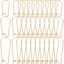 120Pcs 3 Style 304 Stainless Steel Hoop Earring Findings, Kidney Ear Wire, Golden, 20~33x9~13.5x0.8~2.5mm, Pin: 0.6~0.8mm, 40pcs/style(STAS-SP0001-27)