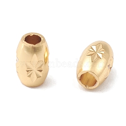 Rack Plating Brass Beads, Cadmium Free & Lead Free, Long-Lasting Plated, Barrel, Real 18K Gold Plated, 6x4mm, Hole: 1.8mm(KK-G452-39G)