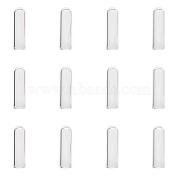 12Pcs Transparent Glass Straw Dustproof Covers, Reusable Drinking Straw Tips Cap, Arch, Clear, 38.5x12mm(AJEW-FG0002-37A)