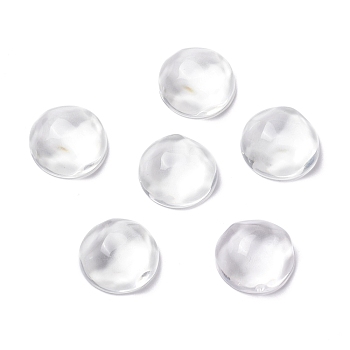 Transparent Resin Cabochons, Water Ripple Cabochons, Half Round, Clear, 19.5x8mm