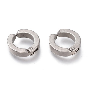 303 Stainless Steel Cuff Earrings, Hypoallergenic Earrings, Ring, Stainless Steel Color, 11x3mm