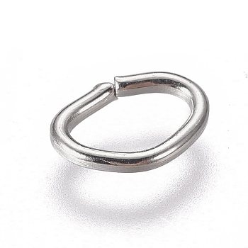 Iron Jump Rings, Oval, Open Jump Rings, Silver Color Plated, 7x5x0.9mm, Inner Diameter: 3x5mm, 300pcs/bag