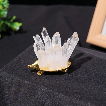 Natural Quartz Crystal Cluster Healing Hedgehog Figurines, Reiki Energy Stone Display Decorations, 30~35x47.5mm