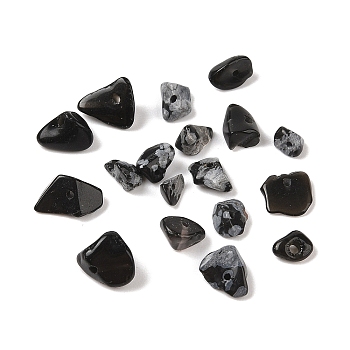 Natural Snowflake Obsidian Chip Beads, 5~9x5~12mm, Hole: 1~1.2mm