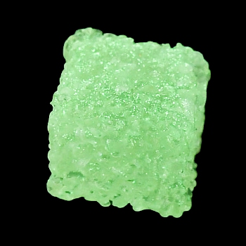 Luminous Resin Cabochons, Cube Candy, Glow in Dark, Light Goldenrod Yellow, 13x13x11.5mm