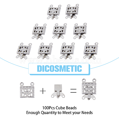 dicosmétique 100 ensembles 2-brins 4-trous 304 fermoirs boite inox(STAS-DC0012-94)-3