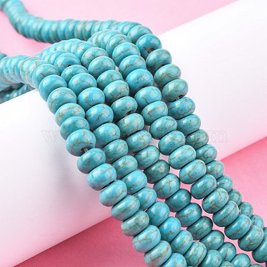 1 Strand Rondelle Synthetic Turquoise Beads Strands(X-TURQ-G109-8x5mm-06)-6