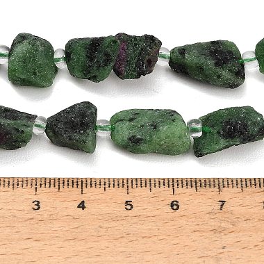 Raw Rough Natural Ruby in Zoisite Beads Strands(GG-CBA0B77-A14-01)-4