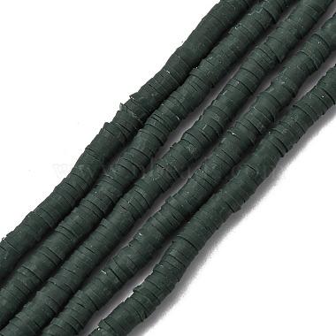 Dark Green Disc Polymer Clay Beads
