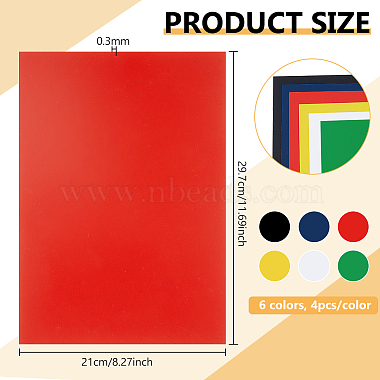 24Pcs 6 Colors PVC Plastic Sheets(AJEW-BC0011-24B)-2