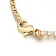 Golden Plated Brass Cubic Zirconia Cup Chain Bracelets(BJEW-H0001-01G)-3