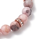 8.5mm Round Natural Pink Zebra Jasper Beaded Stretch Bracelets(BJEW-JB10256-01)-4