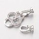Brass Micro Pave Cubic Zirconia Fold Over Clasps(ZIRC-I014-70-FF)-4