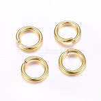 304 Stainless Steel Open Jump Rings, Round, Golden, 15 Gauge, 8x1.5mm, Inner Diameter: 5mm(X-STAS-O098-02G-16)