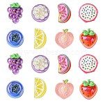 40Pcs 8 Styles Electroplate UV Plating Opaque Fruit Resin Cabochons, Iridescent, Mixed Shapes, Mixed Color, 15~26x22.5~26.5x9.5~13.5mm, 5pcs/style(RESI-CJ0004-53)