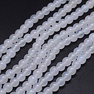 Grade A Natural Agate Round Beads Strands, Dyed, WhiteSmoke, 6mm, Hole: 1mm, about 63pcs/strand, 15.5 inch(G-F256-01-6mm-A)