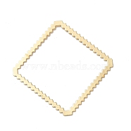 Rhombus Rack Plating Brass Linking Rings, Long-Lasting Plated, Real 14K Gold Plated, 39x39x0.5mm, Inner Diameter: 35x35mm(KK-G480-02LG)