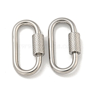 304 Stainless Steel Screw Carabiner Lock Charms, for Necklaces Making, Oval, 21x10x2mm(STAS-C092-04D-P)