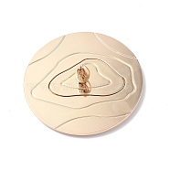 Detachable Alloy Candle Lids, Scented Candle Topper Shades, Jar Candle Accessories, Flat Round with Mountain Contour Line Pattern, Light Gold, 81x24mm(FIND-E039-01KCG)