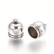 Alloy Cord Ends, End Caps, Antique Silver, 15x12mm, Hole: 2mm, Inner Diameter: 10mm(PALLOY-N0128-01AS)