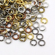 Open Jump Rings Brass Jump Rings, Mixed Color, 20 Gauge, 4x0.8mm, Inner Diameter: 2.4mm, about 1100pcs/50g(X-JRC4MM-M)